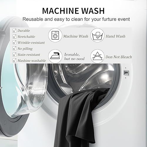 Miniatura 10 de Manteles redondos de elastano marfil de 120 pulgadas para mesa redonda de 60 pulgadas, manteles elásticos redondos ajustables, manteles sin arrugas