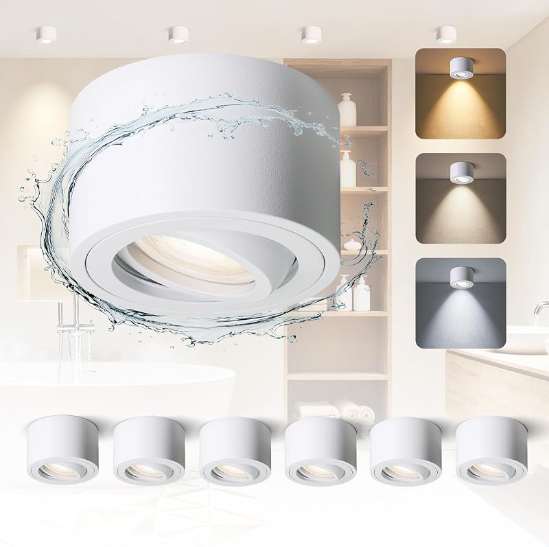 Mega Lumen : 6 spots LED encastrables orientables 30°, IP65