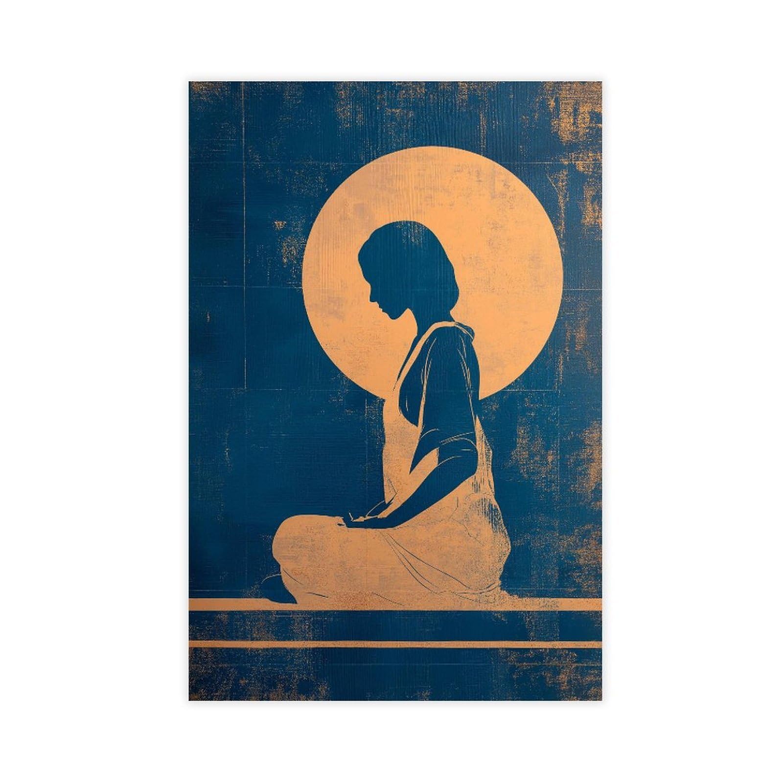 YWTJAX Zen Meditation Poster Canvas Poster for Office Decor Gift
