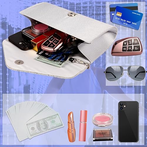 Miniatura 5 de Bolsos de mano BBjinronjy para mujer, bolso formal con diamantes de imitación para noche, bolsos de mano para boda, fiesta, cóctel, graduación, cena
