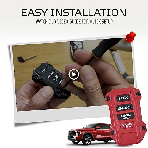 Miniatura 8 de AJT DESIGN Funda de repuesto para llavero para Toyota Tundra 2022+ - Hecho a medida en Estados Unidos - Rojo