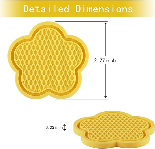 Miniatura 2 de GaRhomxy 4 posavasos universales antideslizantes, soporte en forma de flor de PVC, accesorios de cristal para interiores (amarillo)