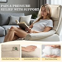 Vista 5 de Almohada para Reposacabezas de Sillón Reclinable, Almohada de Soporte Ajustable y Cómoda para Cuello y Cabeza, Reposacabezas de Terciopelo Suave