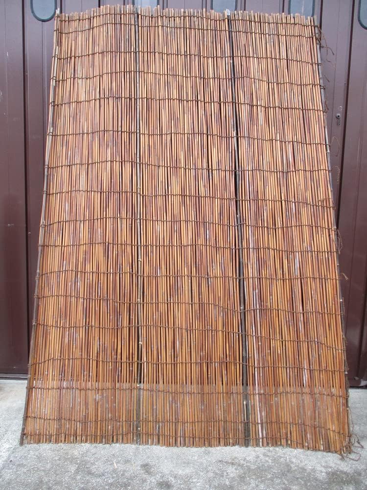 高級炭化特選天然よしず(棕櫚縄編み)９尺 約幅180&times;高さ270cm 日除け 炭化 たてす