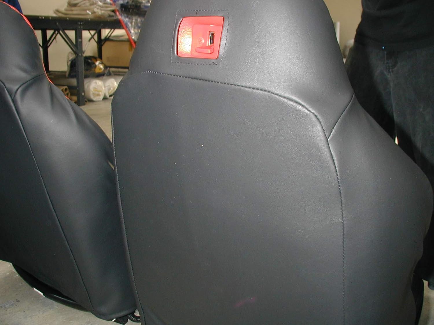 Iggee Artificial Leather Custom Made Original fit Front seat Covers Designed for Chevy Corvette C4 Sport 1994-1996 (Black)