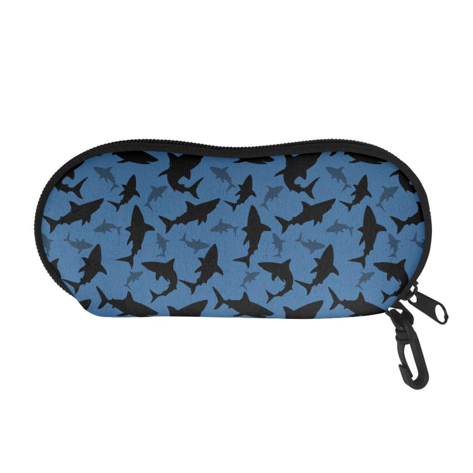 Brillenetui weich Sonnenbrillenetui Organizer Brillenetui mit Clip - Blau - Einheitsgröße