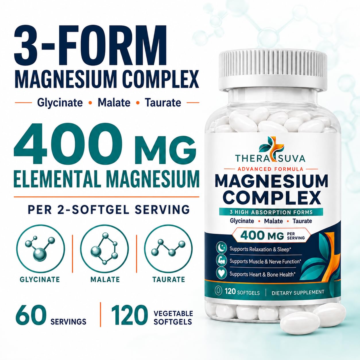Elemental Magnesium Complex 400mg, High Absorption 120 Veggie Softgels — Amazon image 6