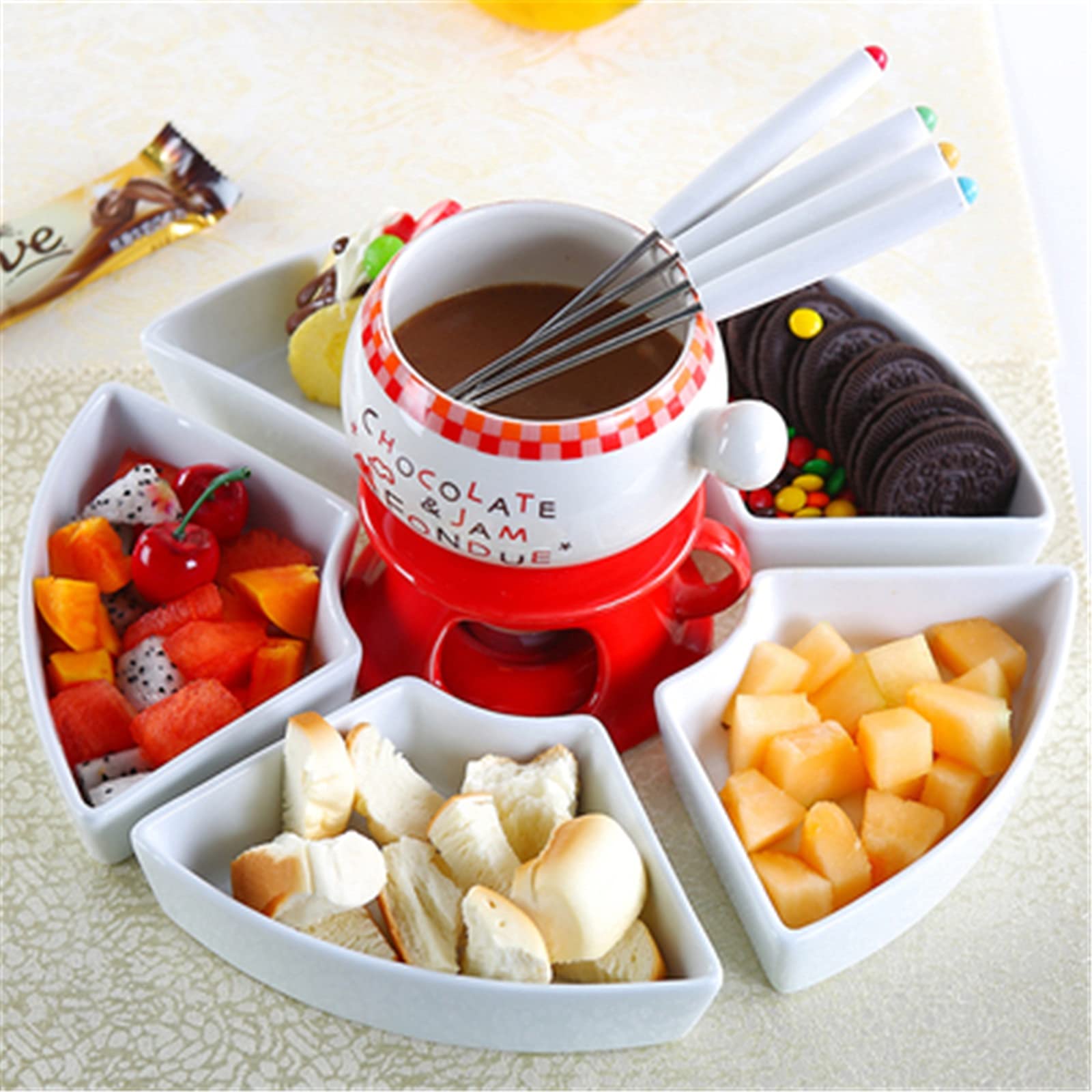 Amazon｜ミニ チョコレート フォンデュセット カラメルチーズ調味料に  