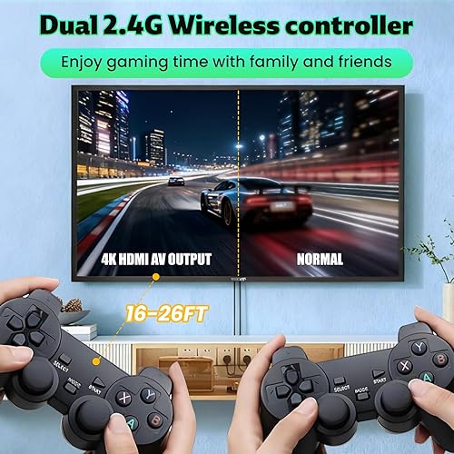 Miniatura 4 de Wireless Retro Game Console Plug & Play Game Stick with 20000+ Video Games, 4K HDMI Output & Dual 2.4G Wireless Controllers,Ideal Christmas Gift for