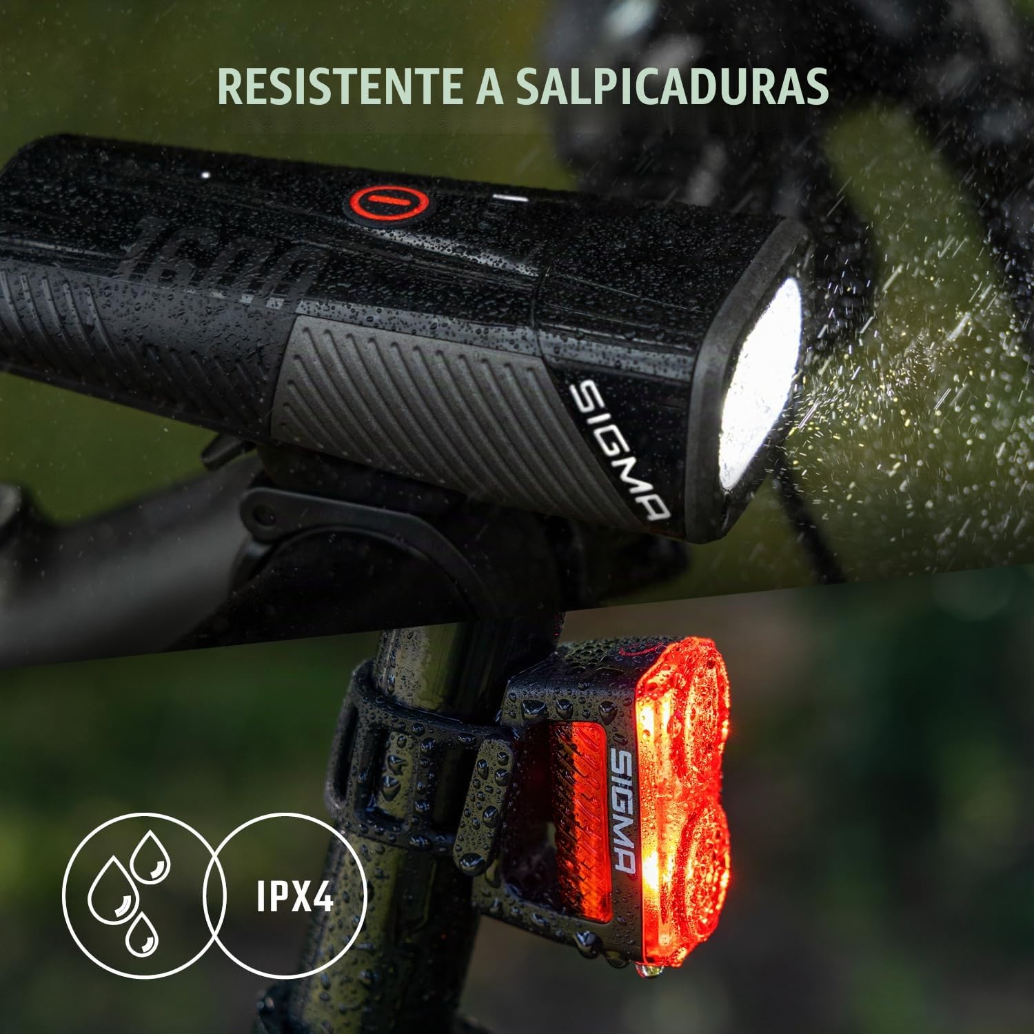 Sigma Buster 1600 / RL 150 Set | Luz LED Delantera y Trasera | 1600 Lumen y 150 Lumen | Luces Delantera y Trasera Recargables con Seis Modos de luz