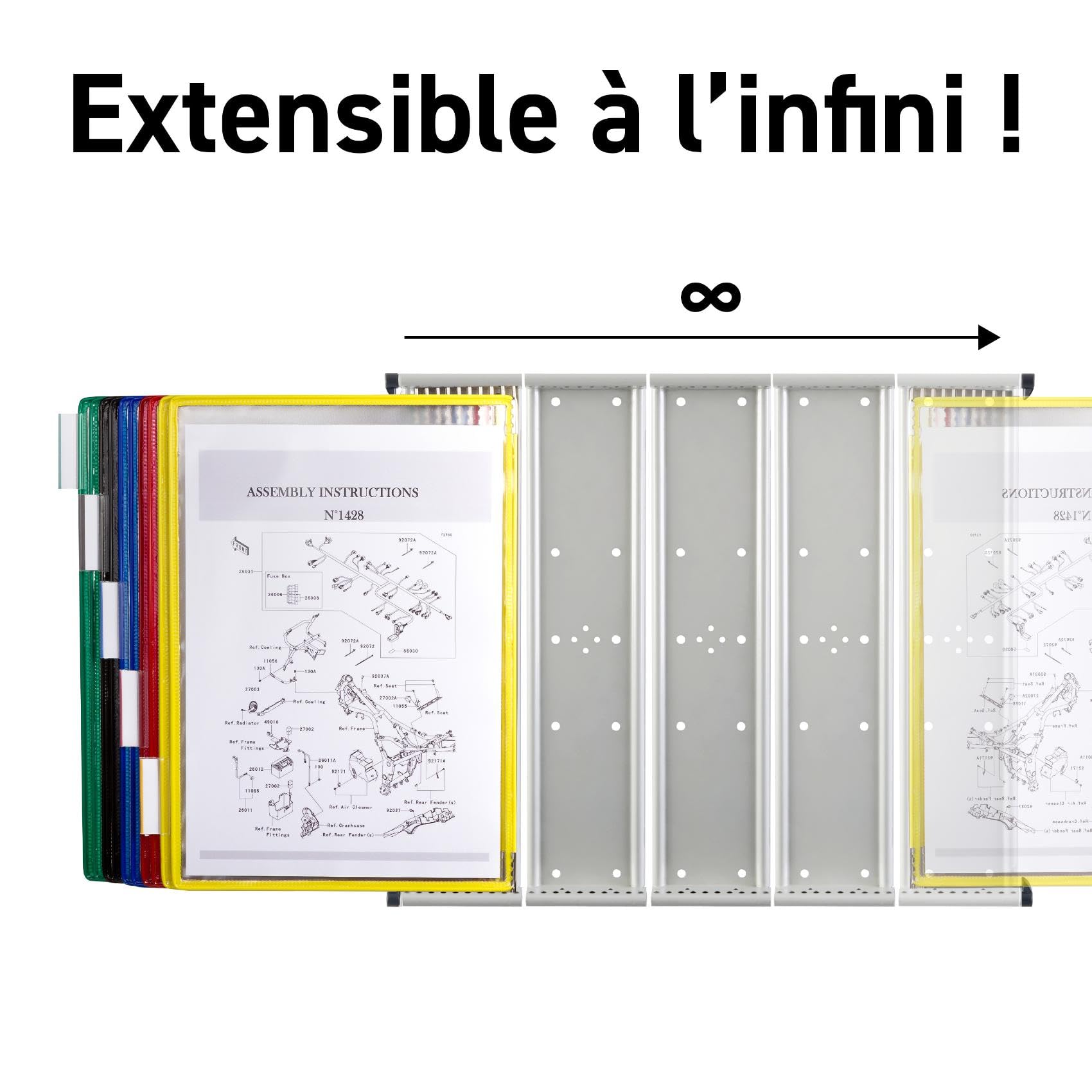 Tarifold 434209 Technic Pupitre de bureau avec 10 onglets et 20 pochettes couleurs assorties Format A4