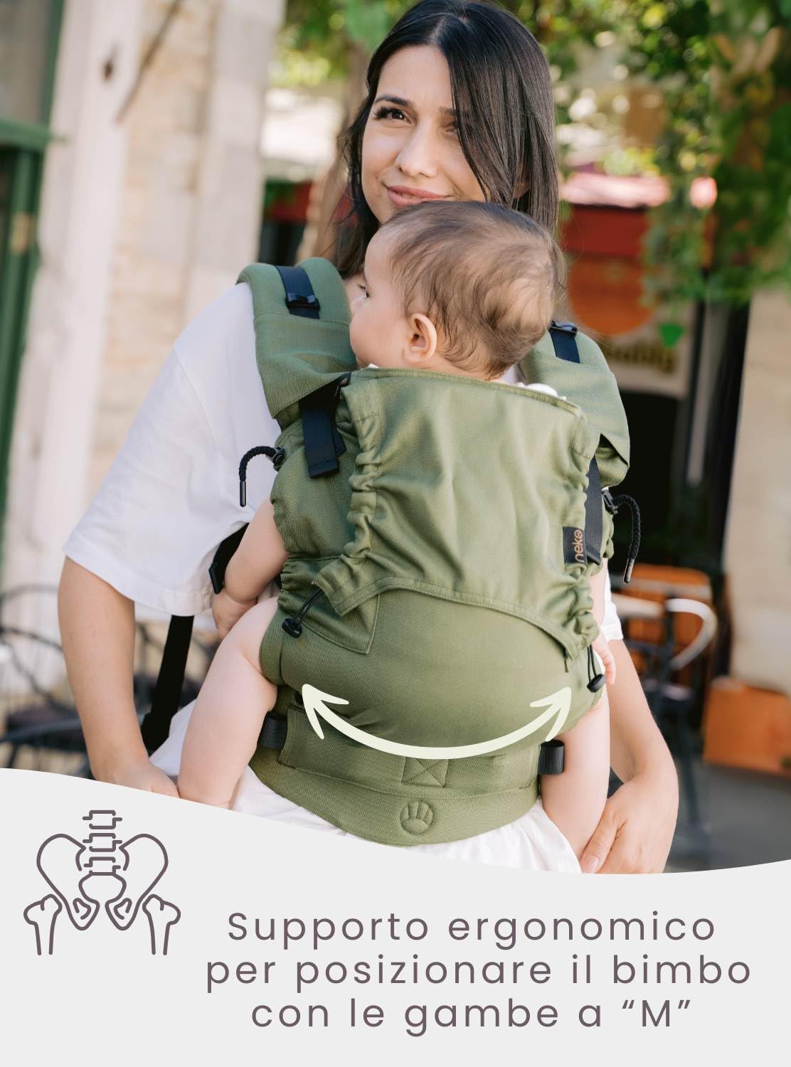 NEKO Switch Baby Marsupio Ergonomico Neonato da 0-24 Mesi | Tessuto Premium a Trama Diagonale, Marsupio Certificato IHDI
