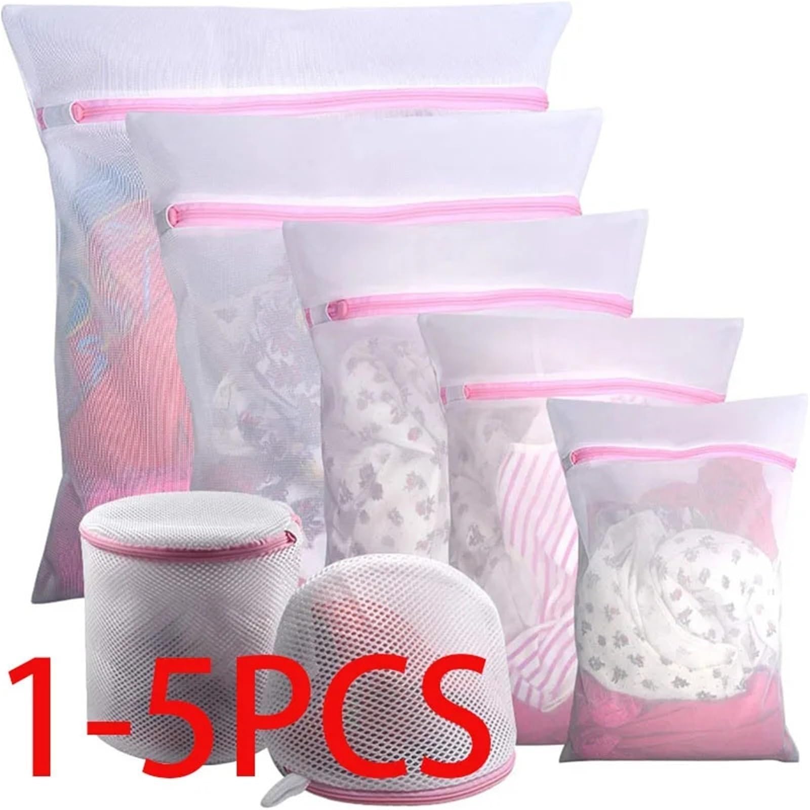 Bolsa Lavadora Bolsa de lavandería, cuidado la ropa, lavadoras, cesta sucia, zapatos viaje reutilizables, bolsas malla, organizador for sujetador mujer(Set2,5PCS)