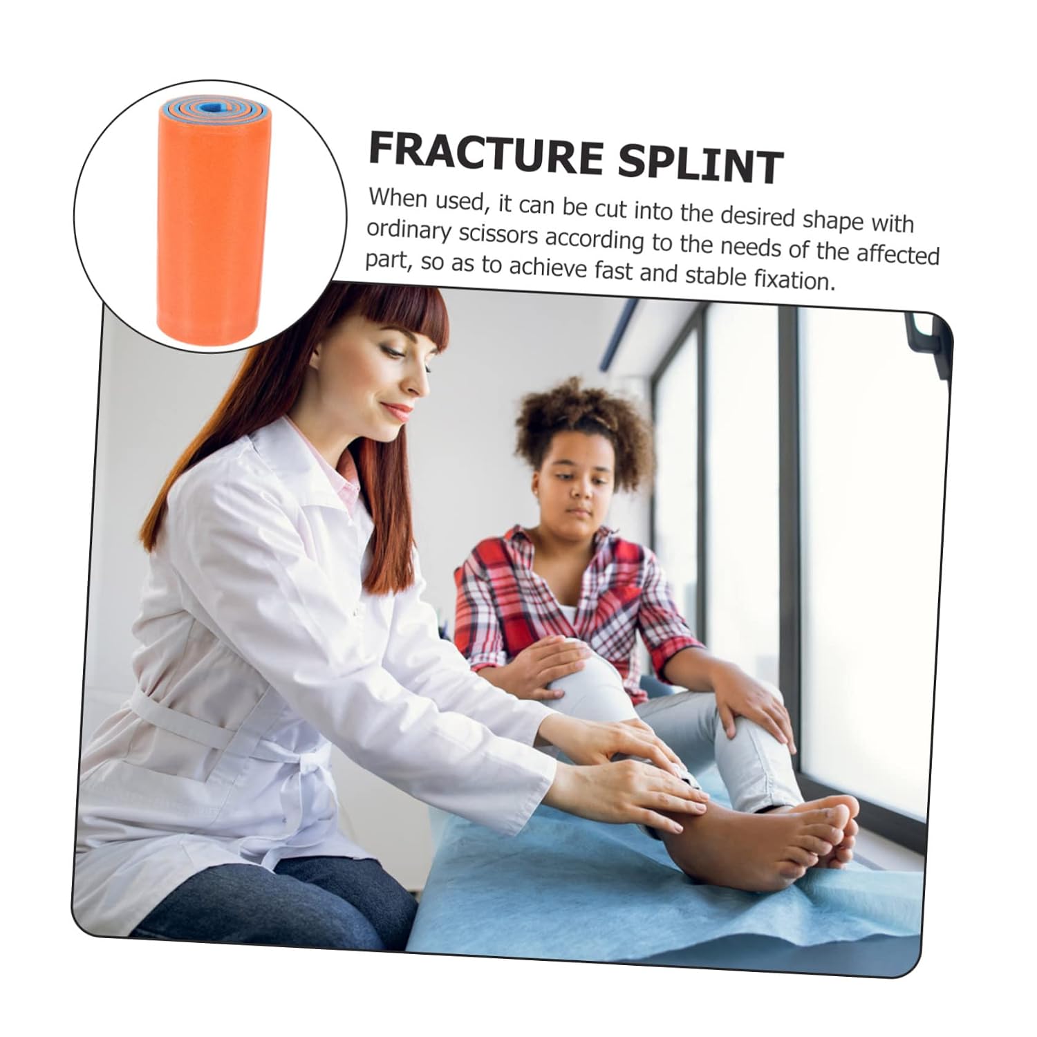 Outanaya Emergency Splint Cuttable 2pcs Braces Moldable Splint Roll Waterproof for