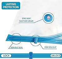 Vista 6 de Paquete de 10 bolsas de almacenamiento al vacío, bolsas ahorradoras de espacio (2 jumbo, 2 grandes, 3 medianas/3 pequeñas), bolsas de almacenamiento