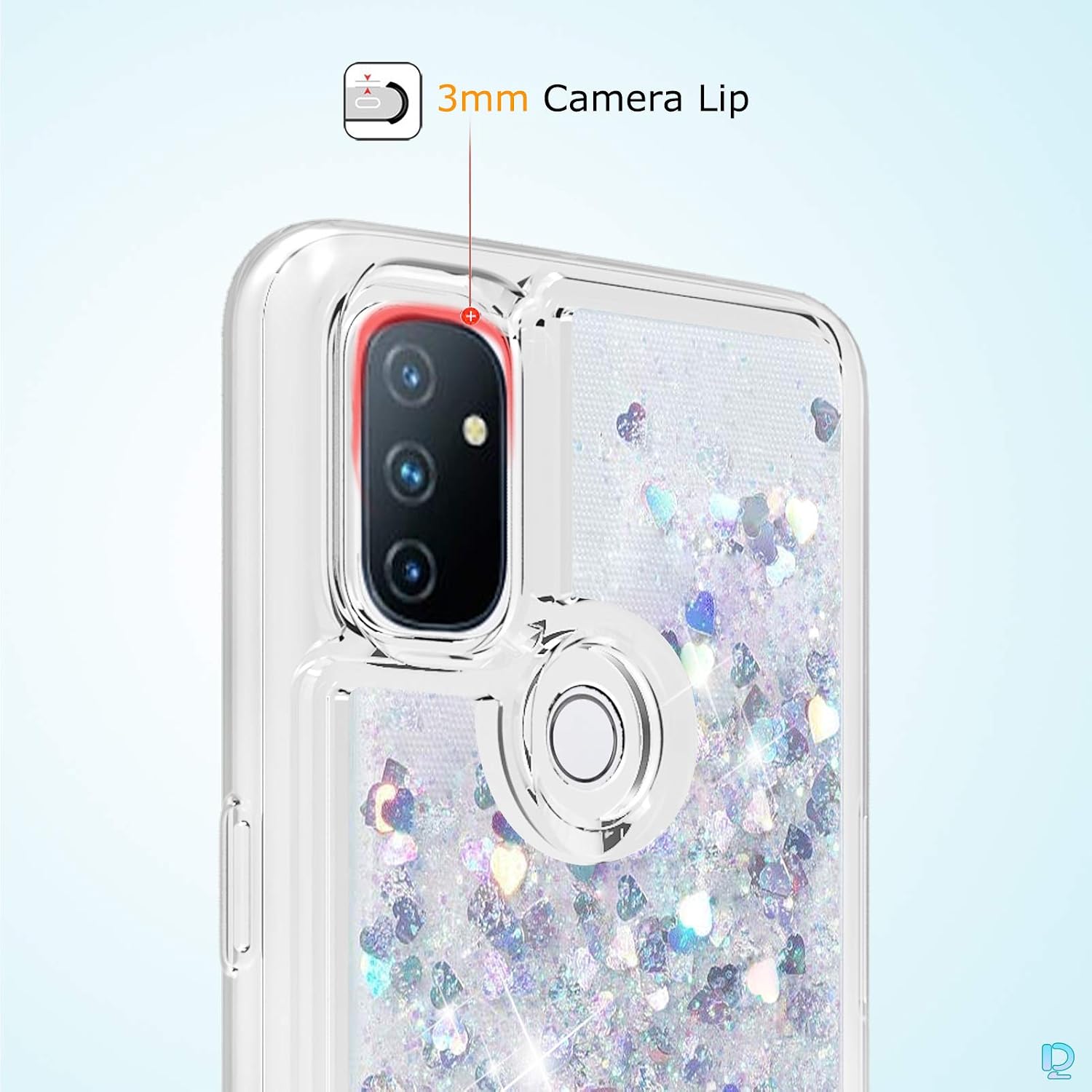 Dzxouui for Oneplus Nord N100 Case with Glass Screen Protector Girls Women TPU Clear Cover Moving Quicksand Glitter Cute Phone Cases for Oneplus Nord N100 5G(Silver)