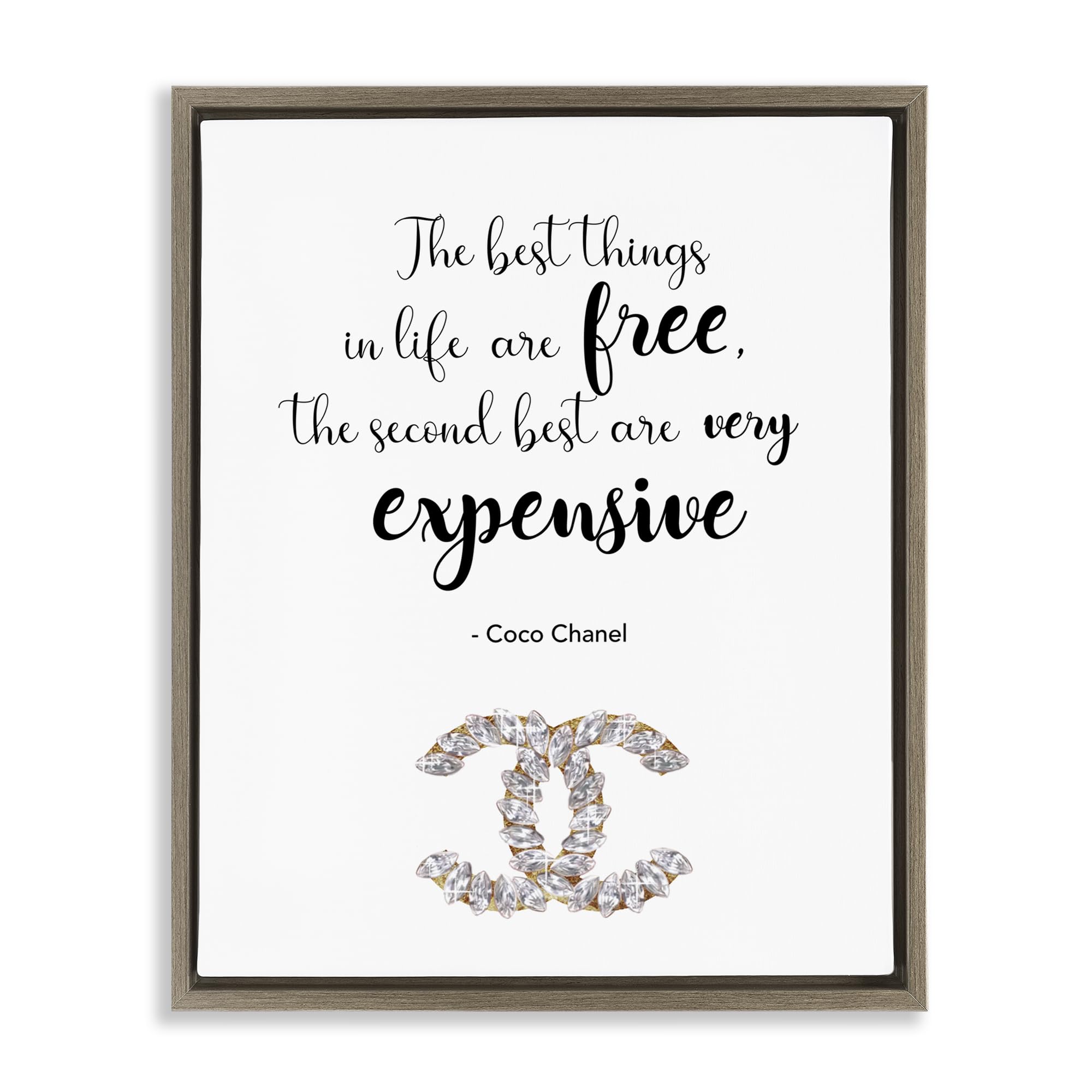 'Best Things In Life Fashion Phrase'| Floating Frame Canvas Art