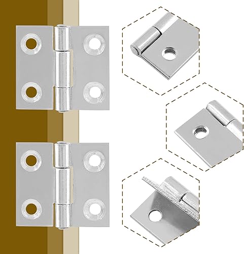 Miniatura 4 de 12 bisagras a tope de 1 pulgada, bisagras de gabinete de acero inoxidable, bisagras de puerta pequeñas para ventana, bisagras de caja plegables para