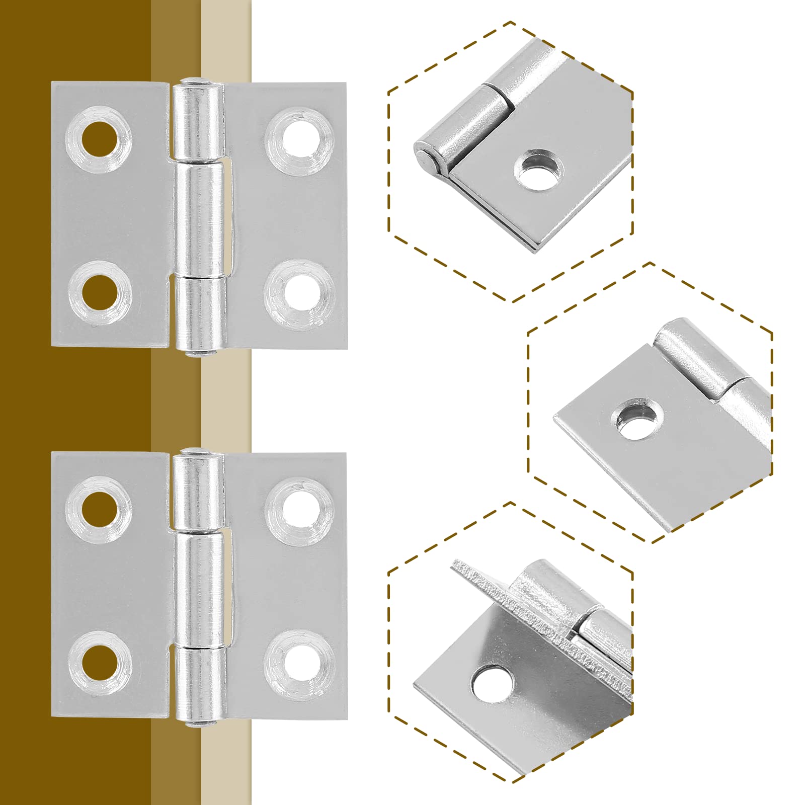 Snapklik.com : Suiwotin 12pcs 1 Inch Butt Hinges, Stainless Steel ...