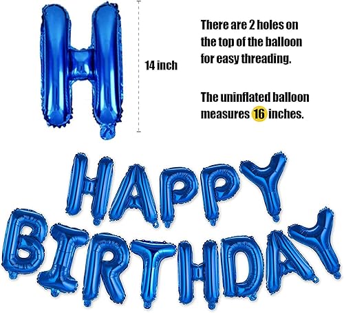 Miniatura 3 de Cartel de globo de feliz cumpleaños, decoración de fiesta  Juego de letras inflables de papel de aluminio de 16 pulgadas  Decoración de fiesta y