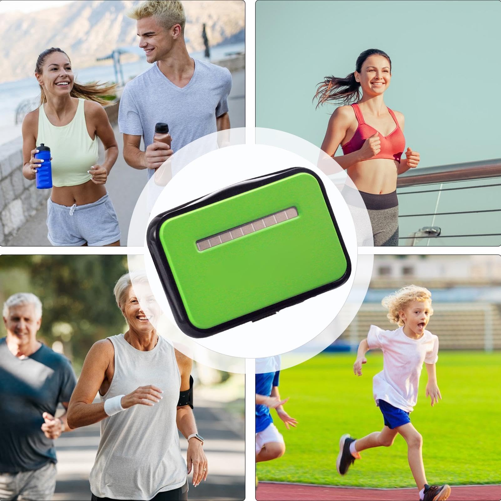 Wonsfuleu Compteur de Pas pour la Marche, la Course à Pied, podomètre | Tracker de Pas avec Grand écran LCD - Podomètre à énergie Solaire avec Clip de Taille, des Pas pour