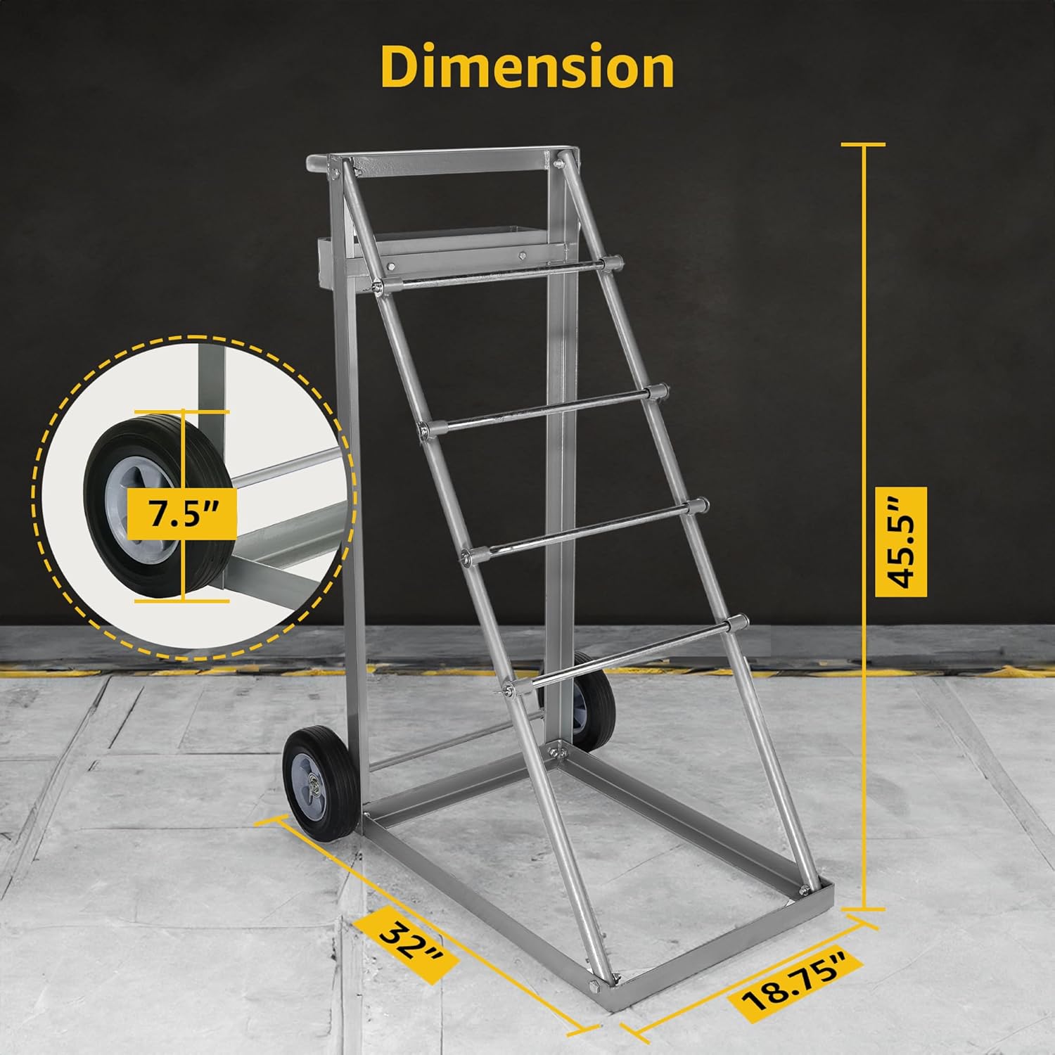 AdirPro Transportable Multiple Axle Cable Caddy - Multi-Spool Wire Rack Dispenser - Easy Use Cable Holder & Distribution - For Workplace Efficiency