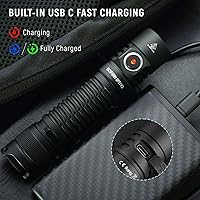 Vista 3 de Linterna táctica recargable Sofirn SP31 V3.0, linterna de bolsillo de 2000 lúmenes de alto brillo con LED potente, interruptores duales y batería