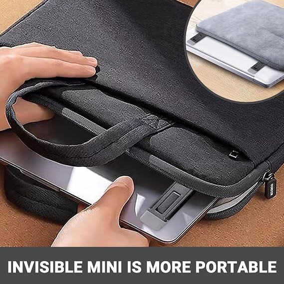 2 Pcs Portable Keyboard Riser, Three Tilt Angle Adjustable Foldable Invisible Laptop Riser, Zinc Alloy Mini Laptop Stand, Self-Adhesive Computer Keyboard Stand for Most Keyboards (Black)