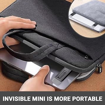 2 Pcs Portable Keyboard Riser, Three Tilt Angle Adjustable Foldable Invisible Laptop Riser, Zinc Alloy Mini Laptop Stand, Self-Adhesive Computer Keyboard Stand for Most Keyboards (Black)