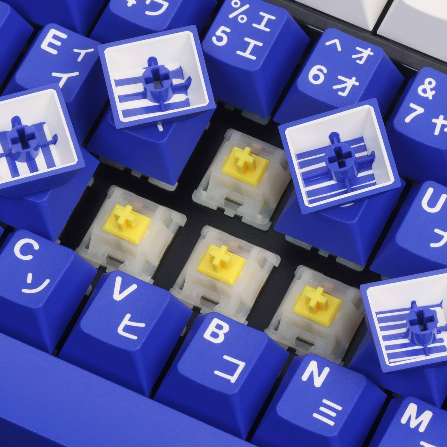 DROP + FU11.META1 GMK Mecha-00 Premium GMK Keycap Set – Doubleshot ABS Cherry Profile Keycaps, Mecha-Inspired, Compatible with Cherry MX Mechanical Keyboards – Blue & White