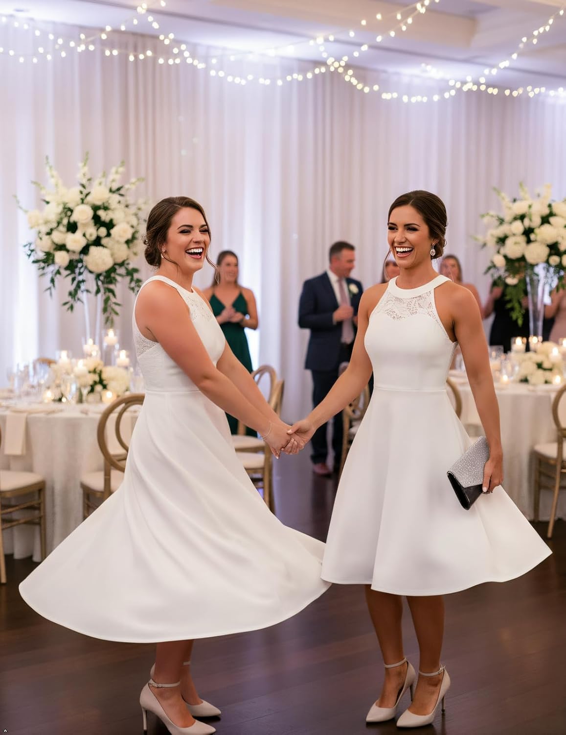 Bbonlinedress Women Cocktail Formal Wedding Dress Halter Evening Party Short Bridesmaid Holiday Prom Dresses for Teens 2026