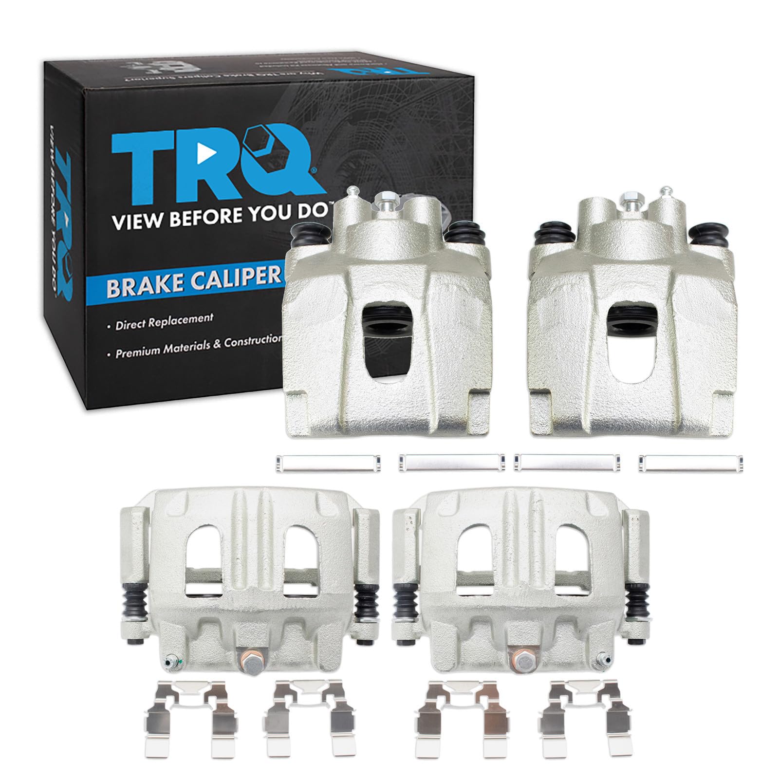 TRQ Front and Rear Brake Caliper Set Zinc Coated Brackets Compatible with 2002-2005 Ford Explorer 2002-2005 Mercury Mountaineer