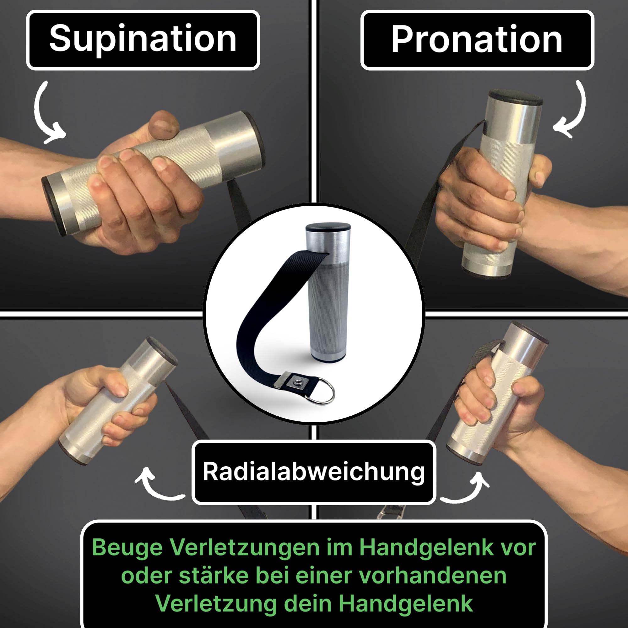 OAP Premium Armwrestling Pronator Tool, Handtrainer & Unterarmtrainer, 100% Made in Germany, Kompatibel mit Kabelzug, Loading pin und Widerstandsbänder, für Home Gym/ Fitnessstudio