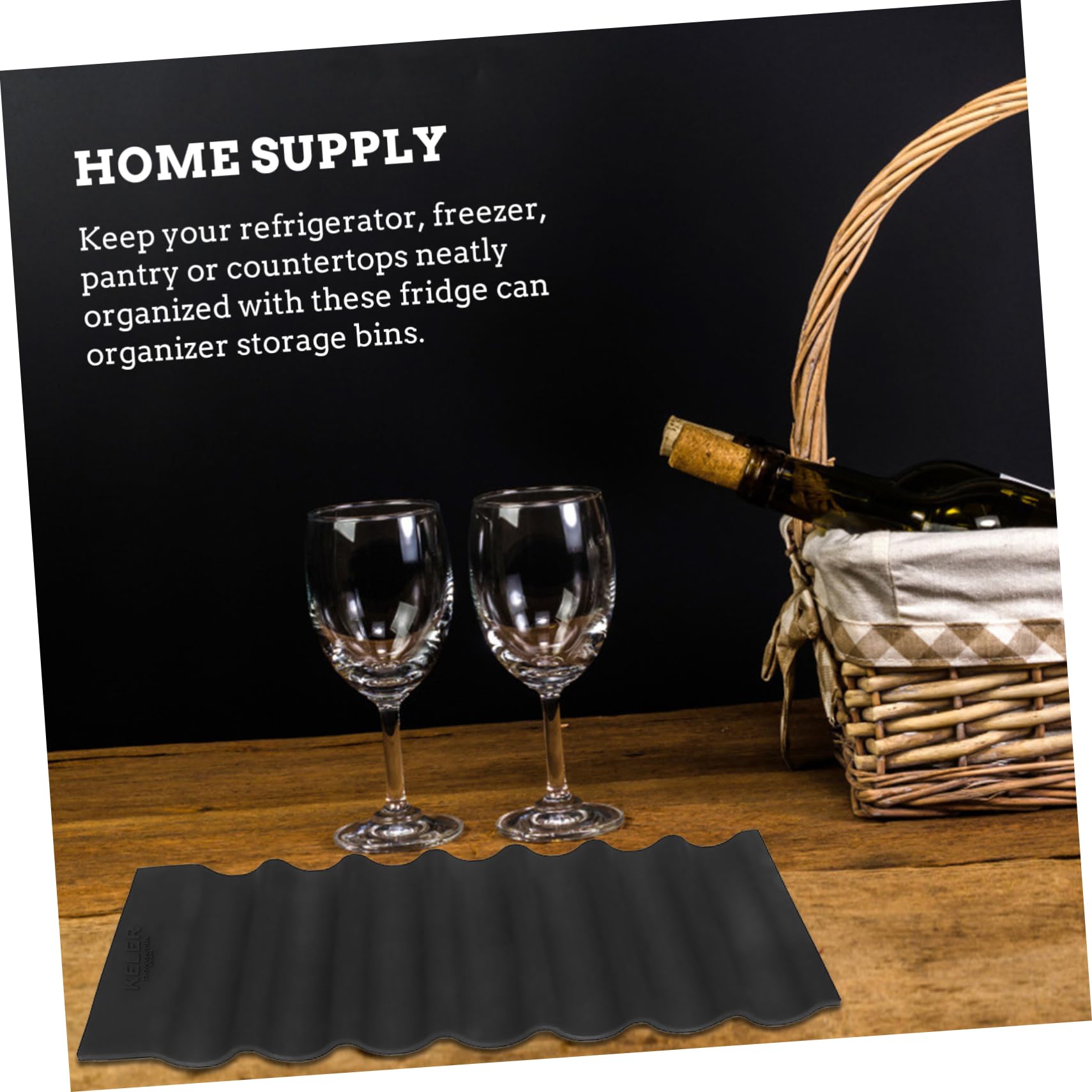 Garneck 2pcs Silicone Beer Cushion Refrigerator Storage Mat Anti-skid Beer Pad for Organizing Drinks Wave-shape Design Premium Odorless Silicone for Home and Kitchen Use