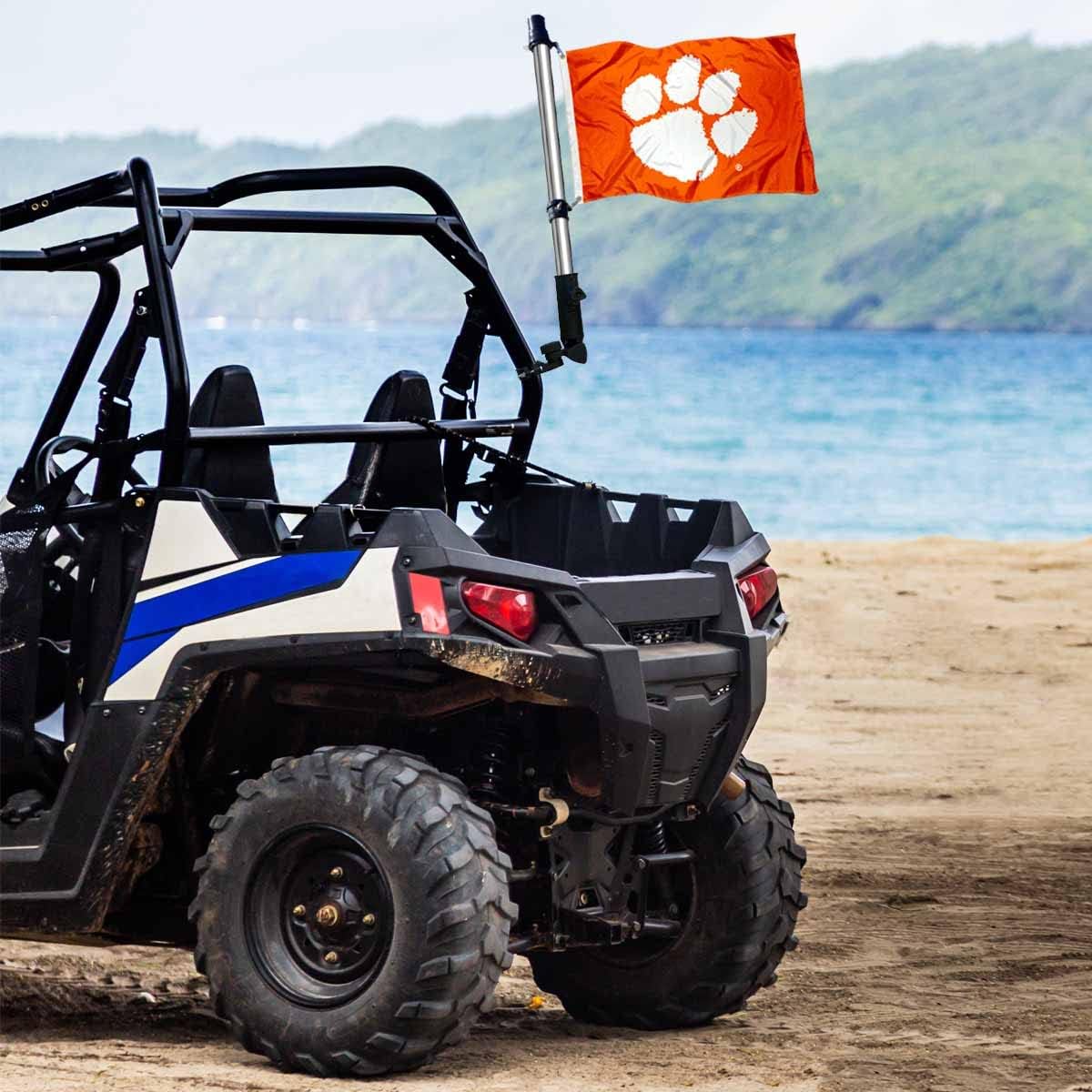 College Flags & Banners Co. Clemson Tigers Golf Cart Flag and Pole Holder Mount Set