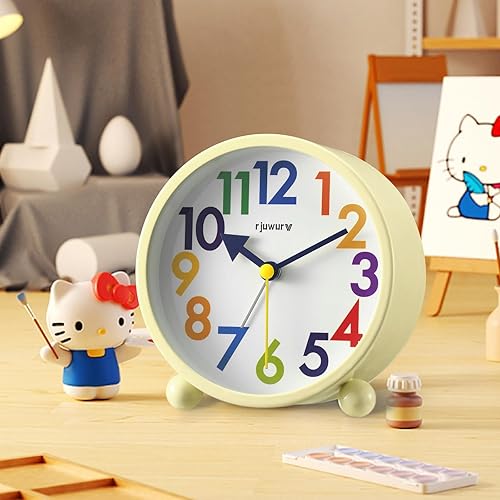 Miniatura 3 de Metal Super Silent Beep Escritorio Dormitorio Reloj despertador de interés infantil (queso amarillo)