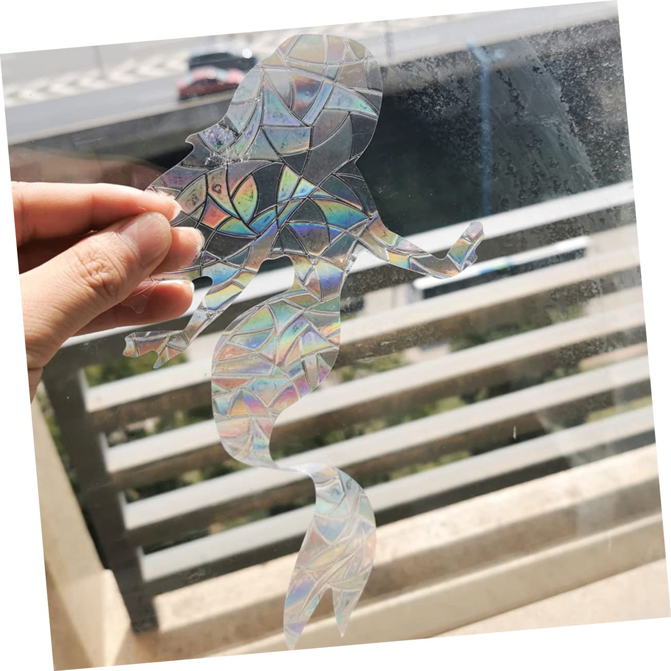 TOPBATHY 4 Juegos Vinilo Para Ventana Sirena Pegatinas Navideñas Pegatinas Pared Películas Para Ventanas Para Bloquear El Sol Decoración De La Pared Sala De Estar Colorful 6 Piezas * 4