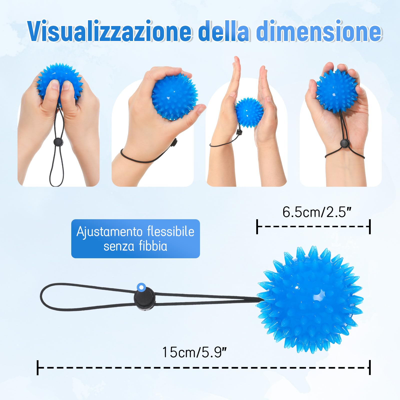 2PCS Pallina Antistress Mano Terapia - due gradi per Mano Massaggio, Riabilitazione Mano