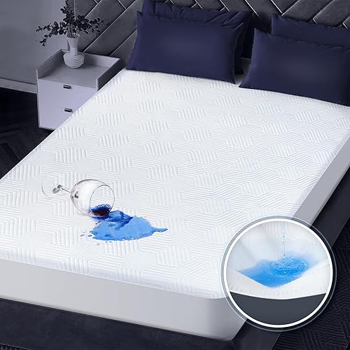 Protector de colchón 100% impermeable con alta resistencia a los líquidos, protector de colchón transpirable 3D Air Queen, funda de colchón ultra