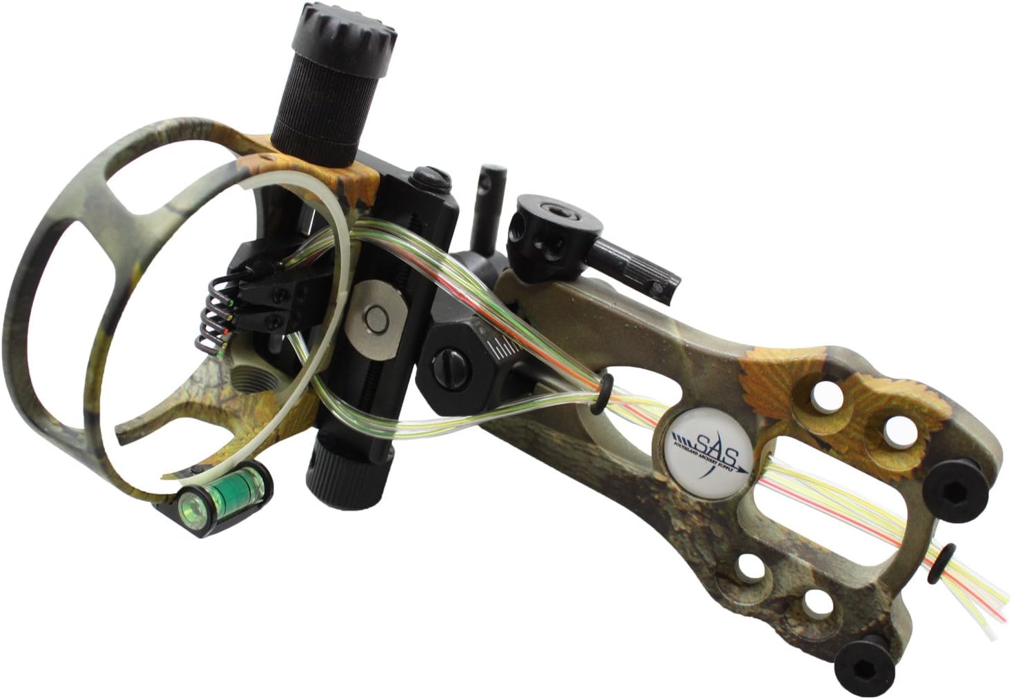 Aluminum 5 Pins .019 Fiber Optic Tool-Less Bow Sight with Micro Adjustments and LED Light (Black)