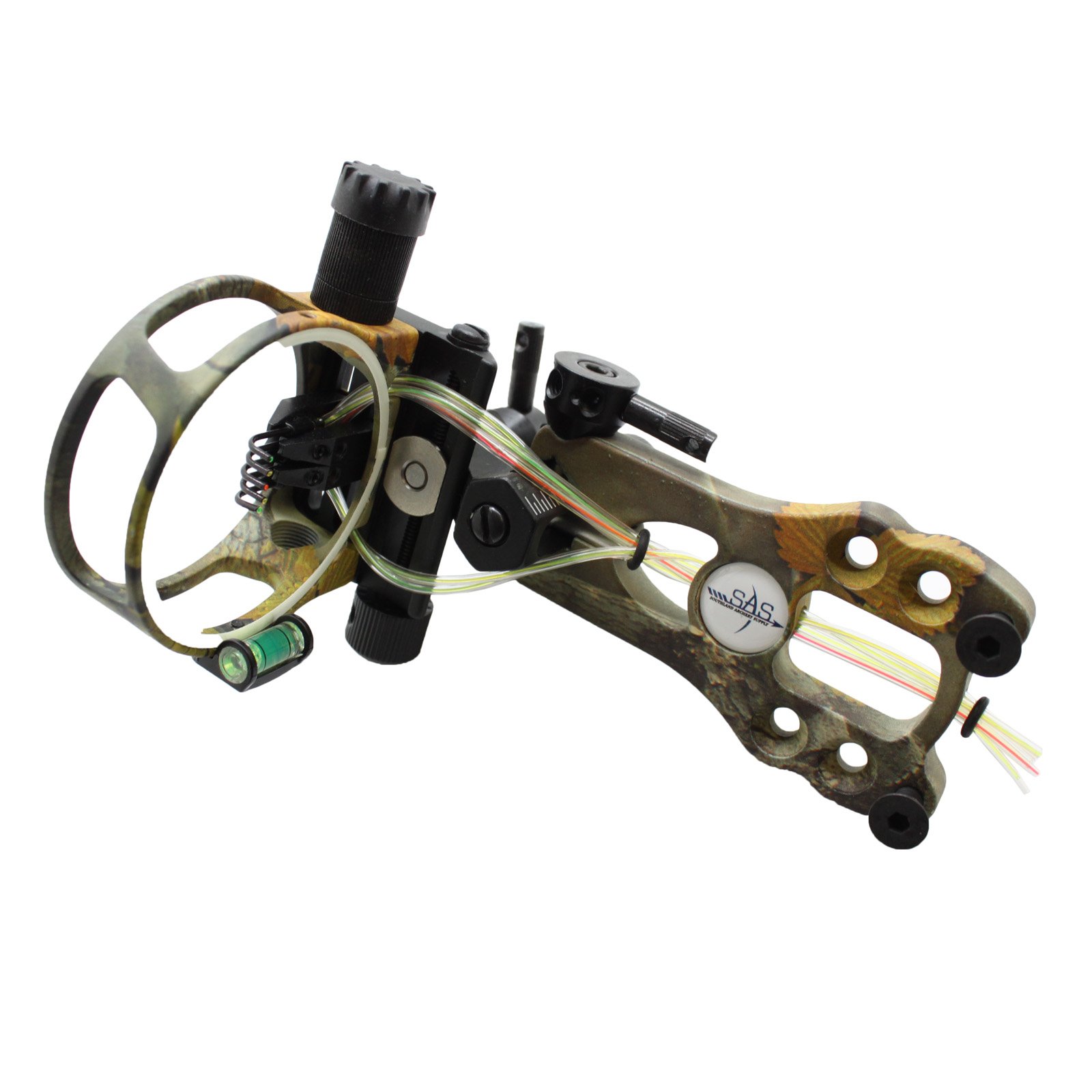 Aluminum 5 Pins .019 Fiber Optic Tool-Less Bow Sight with Micro Adjustments and LED Light (Black)