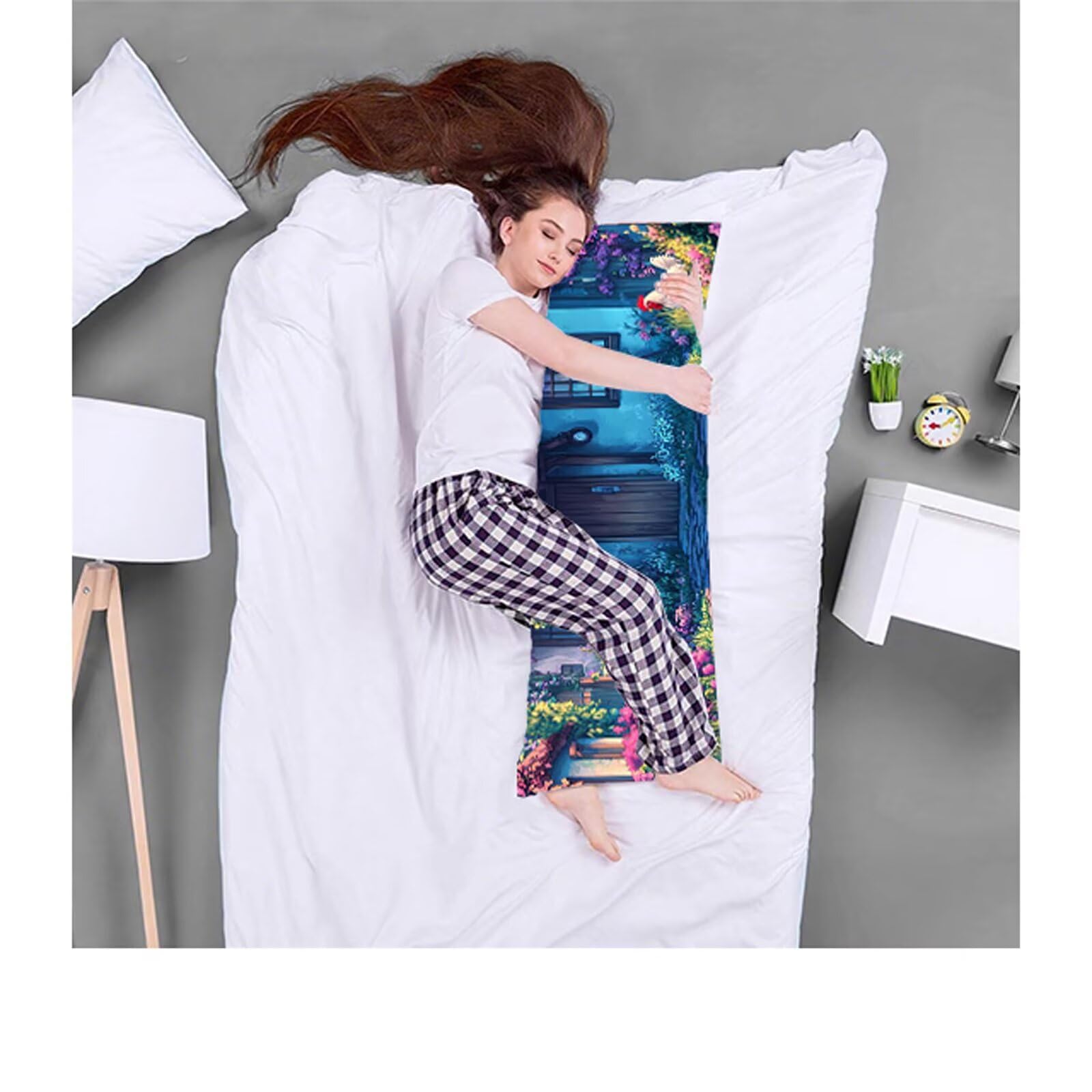 Zwierzęta poduszka do spania na boku, poszewka na poduszkę 70 x 210 cm, kurczak, poduszka do spania na boku, z ukrytym zamkiem błyskawicznym, na łóżko, sofę, miękka, odporna na poduszkę, prezent dla