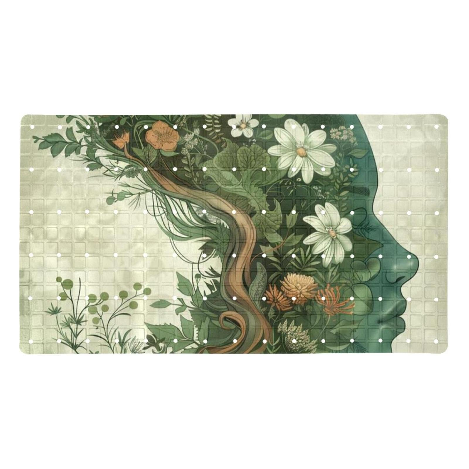 Tapis de bain antidérapant avec ventouses et trous de drainage pour la sécurité des aînés