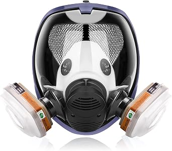 17in 1 Reusable Full Face Respirator Widely Used in Paint Sprayer, Chemical,Woodworking,Dust Protector