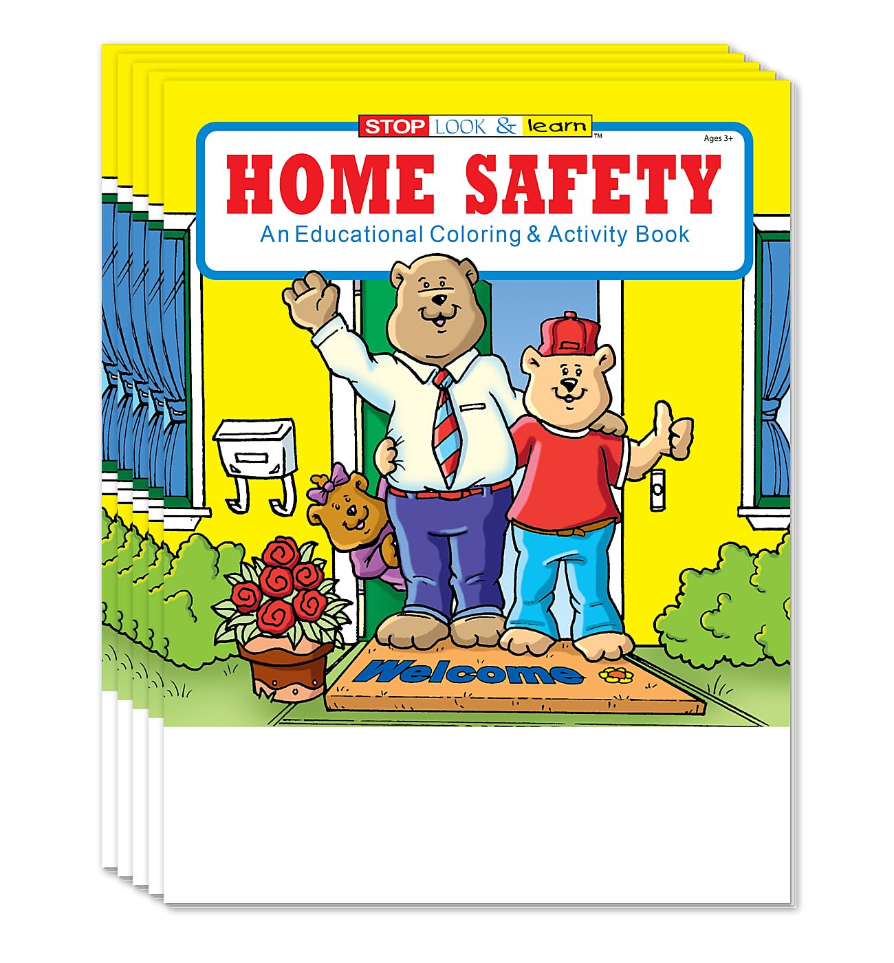ZOCO - Home Safety Coloring Books for Kids (25 Bulk Pack, Without Crayons) Educational Handouts for Schools, Day Cares & Safety Programs - Games, Puzzles & Activities