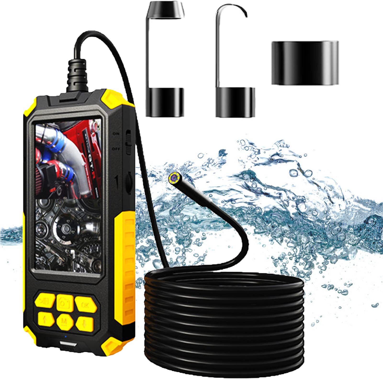 Boroskop Endoskopowy Z Dwoma Obiektywami,Ekran 4.5 "1080p Hd Ips,Kamera Inspekcyjna Z 9 Diodami Led,Wodoodporność Ip68,Bateria Litowa 2600 Mah,RurociąGi PrzemysłOwe Auto Chemical,8mm-5m