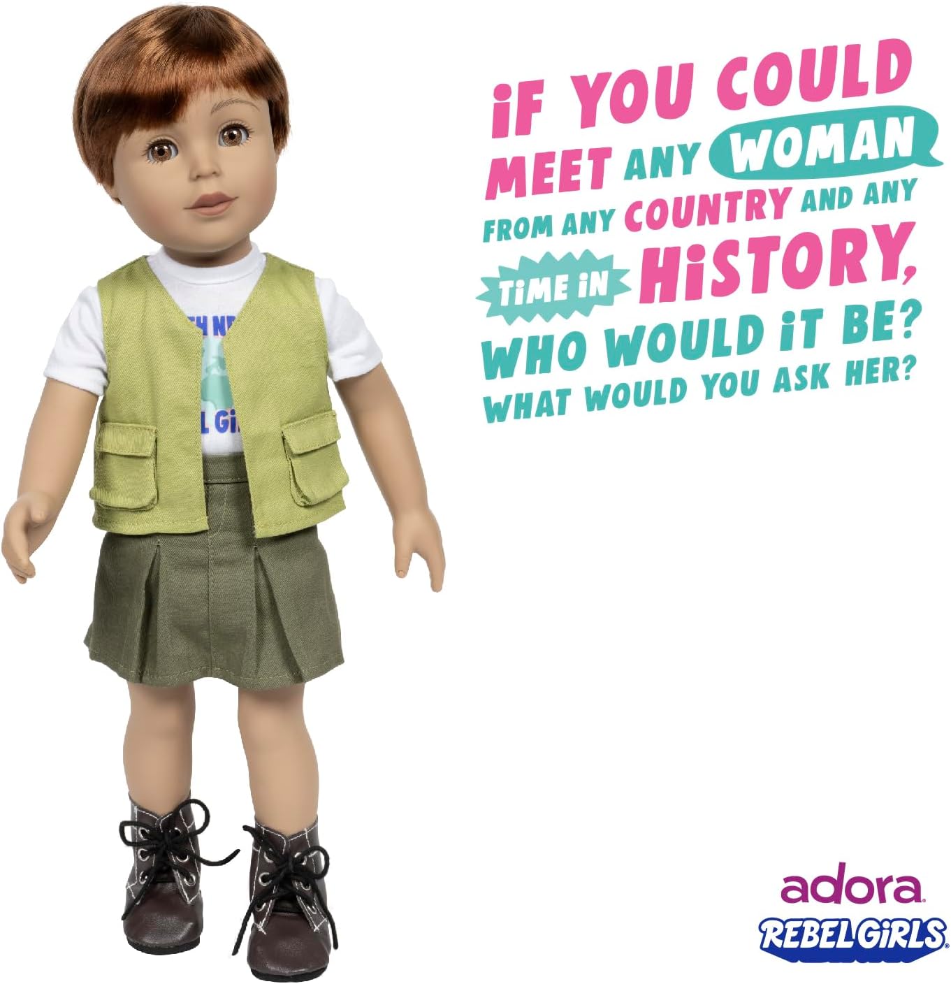 Adora 18" Rebel Girls Doll Collection - Inspired by Good Night Stories Rebel Girl Books - Premium Quality Soft and Movable Doll Body with Realistic Features - Innovator