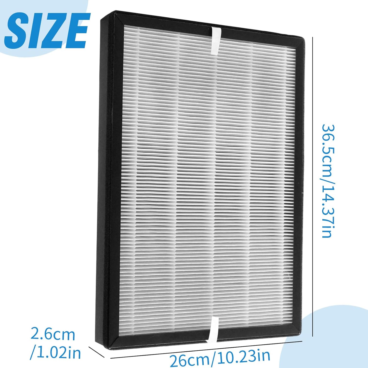 2Pcs PF001 HEPA Air Filter with Activated Carbon, Replacement for VEWIOR ClearAir-A7 Replacement for AromaRoom H13 E-400 Air Purifier, Replaces APVEC07-P1 - Image 2