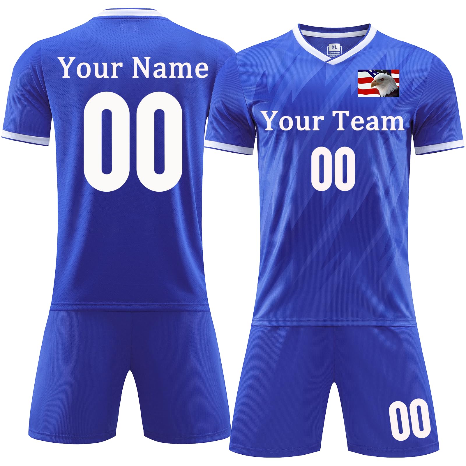 OPUTWDF Personalized Kids Youth Soccer Team Uniforms Men Women Soccer Jerseys Customizable Soccer Clothes