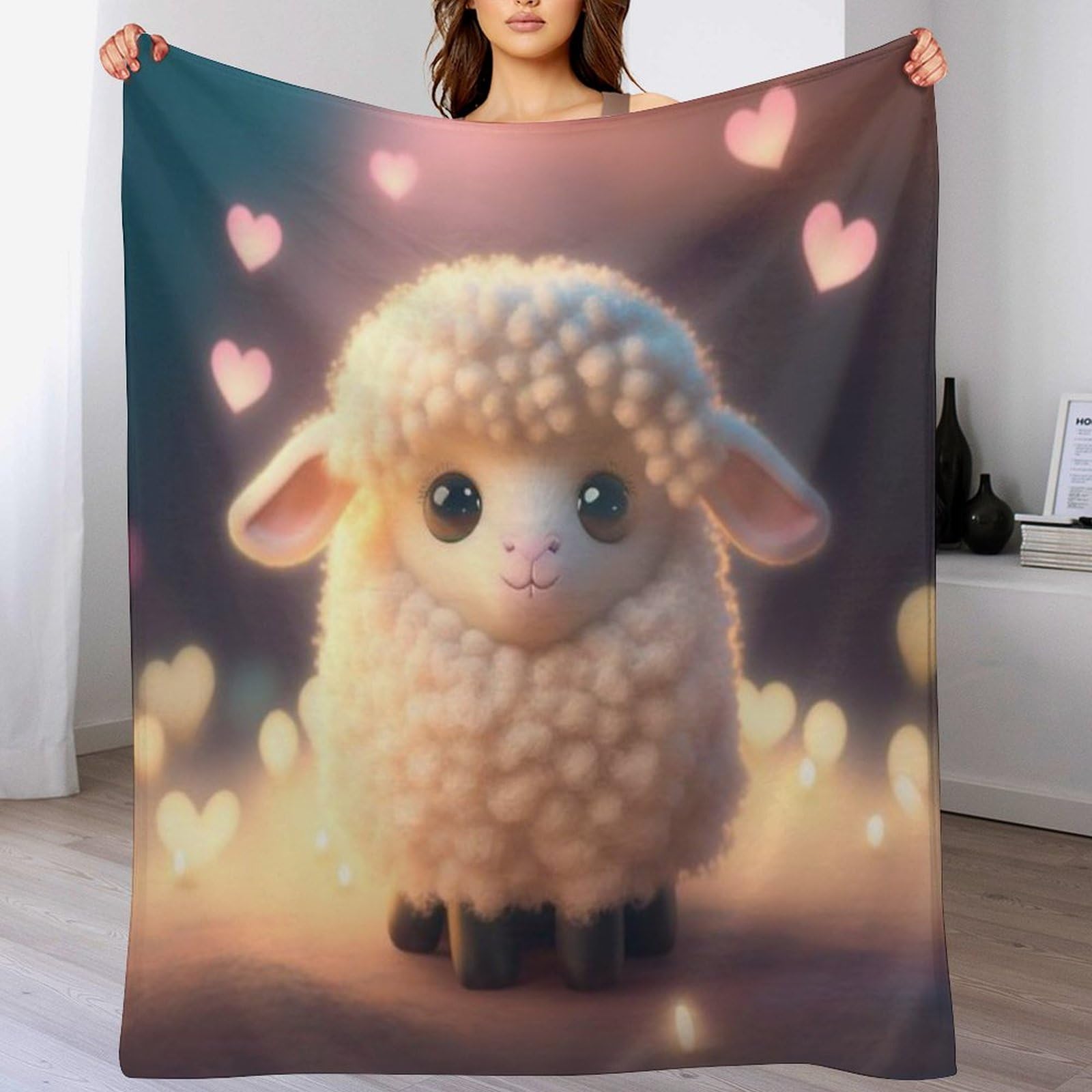 Couverture polaire mouton pour canapé-lit plaid doux soirée cocooning